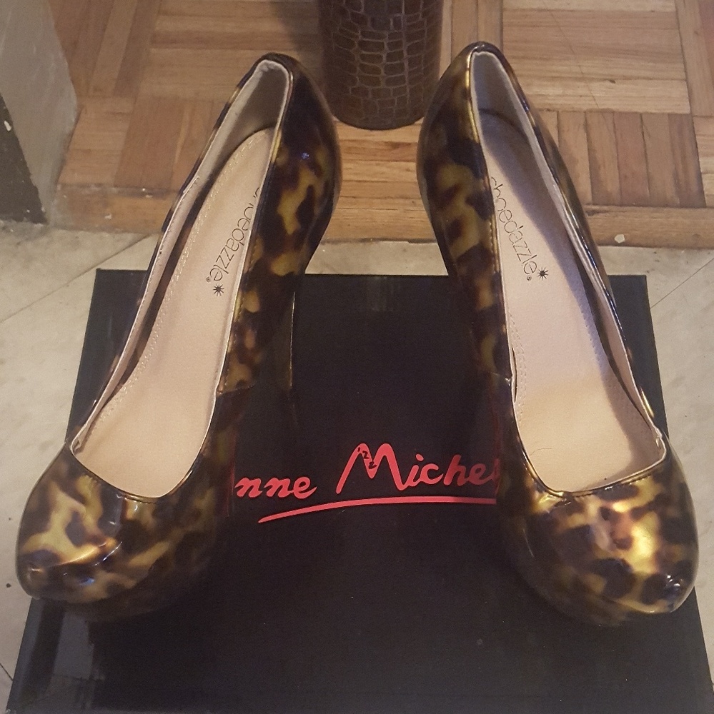 Leopard print platform heels